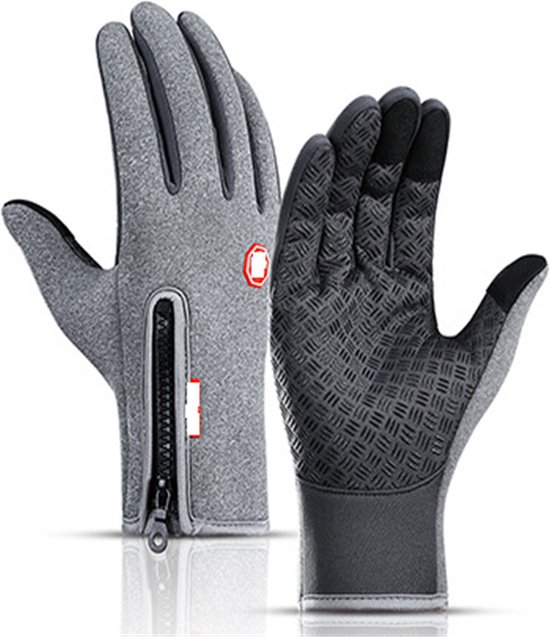 WVspecials Tech Fleece Handschoenen maat L Betere model Grijs - Waterdichte handschoenen - Handschoenen winter - Handschoen Scooter / Fiets / Wandelen - Handschoen Heren en Dames -Sporthandschoen - Winter - Touchscreen - Maat L - Sinterklaas - Kerst