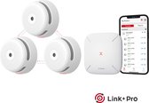 X-Sense Link+ Pro Slimme Rookmelder bundel - 3 XS01-M Rookmelders en SBS50 Base Station - Werkt via app - WiFi gateway - Draadloos RF koppelbaar - Brandalarm - Smart home