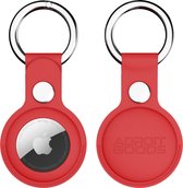 AdroitGoods Étui en cuir pour Apple AirTag - Rouge - Porte-clés Airtag - Support - Cintre - Étui