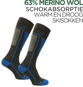 Norfolk - Skisokken - 63% Merino Wol Schokabsorptie Skisokken - Naadloos - Zacht, Warm en Droog - Smoked - Maat 39-42 - Courchevel