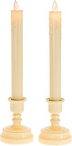 Led Shabbat Candles, Flickering Tapers, 5 hours timer. Gift Set.