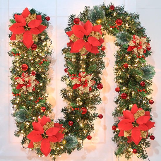 Groene Kersttakken Kerstslinger Deluxe 15 Meter | Kunstmatige Groene Takken Slingers | Feestdecoratie Voor Binnen En Buiten | Niet Verlicht Kerstslinger Groen