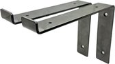 Maison DAM 2x Plankdrager L vorm down - Wandsteun – 15cm – Staal met blanke coating - incl. bevestigingsmateriaal + schroefbit