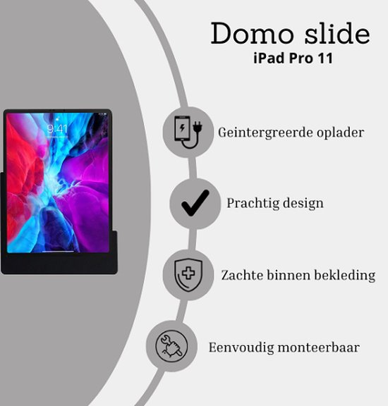 Support tablette Domo Slide pour iPad Pro 11 pouces - Zwart