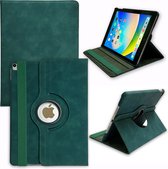 Casemania Hoes Geschikt voor Apple iPad 10.2 (2019, 2020 & 2021) Emerald Green - Draaibare Tablet Book Cover