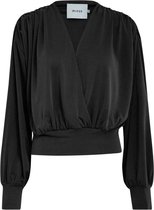 Minus T-shirt Gasia Modal Wrap Blouse Mi5769 100 Black Dames Maat - XS