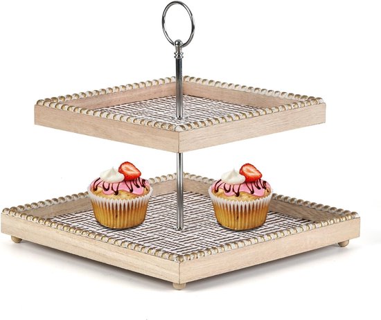 Decorative Tray, 2 Tier Tier, Wooden Cupcake Stand, Serving Stand, Vintage Wooden Tray, Decorative Tray, Wedding Cake Stand