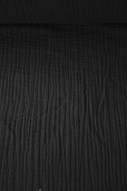 Triple gauze uni zwart mousseline tetrakatoen 1 meter - modestoffen voor naaien - stoffen