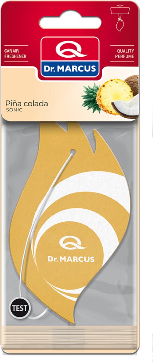 Goedkoopste Dr. Marcus Sonic Pina Colada auto geurhanger tot 49 dagen geurverspreiding - Exclusieve neutrafresh technologie - Luchtverfrisser - 15 Gram