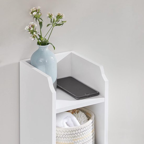 MIRA Home - Toiletkast - Badkamerkast - Toiletmeubel - Wit - Spaanplaat - 20x18x80