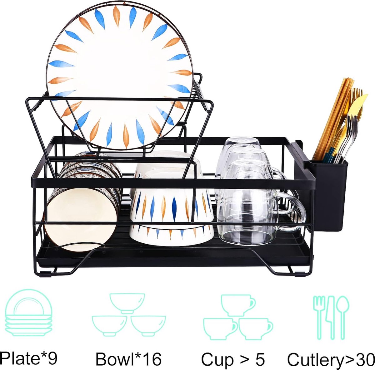 Kitstorack Egouttoir Vaisselle, 2 Niveaux Egoutoire Vaisselle Cuisine