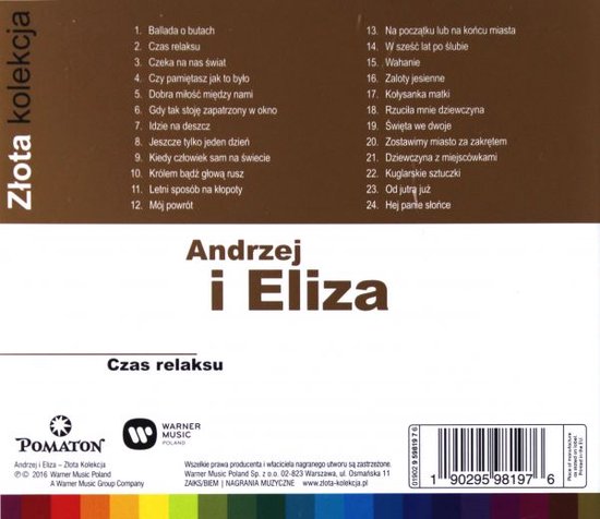 Andrzej i Eliza: Złota Kolekcja [CD], Andrzej I Eliza | Muziek | bol