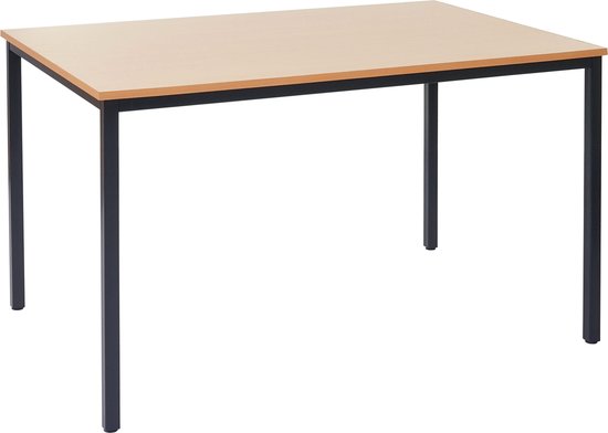 Bureau Braila, vergadertafel bureautafel seminarietafel, 120x80cm MDF ~ beuken look