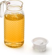 2-pack acrylkan van 1 liter met deksel, BPA-vrij, heldere waterkan Onbreekbare drinkkan voor melksap, ijsthee, limonade