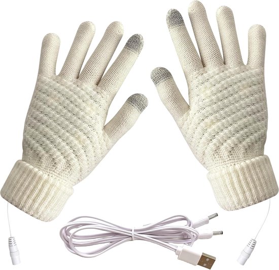 Elysium Verwarmde Handschoenen – Oplaadbaar - One Size – Wit - Elektrische Handschoenen Heren - Handschoenen Winter - Handschoenen Met Verwarming - Verwarmde Wanten - Voor Dames En Heren