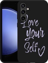 Cazy Hoesje Zwart geschikt voor Samsung Galaxy S23 FE Love Yourself