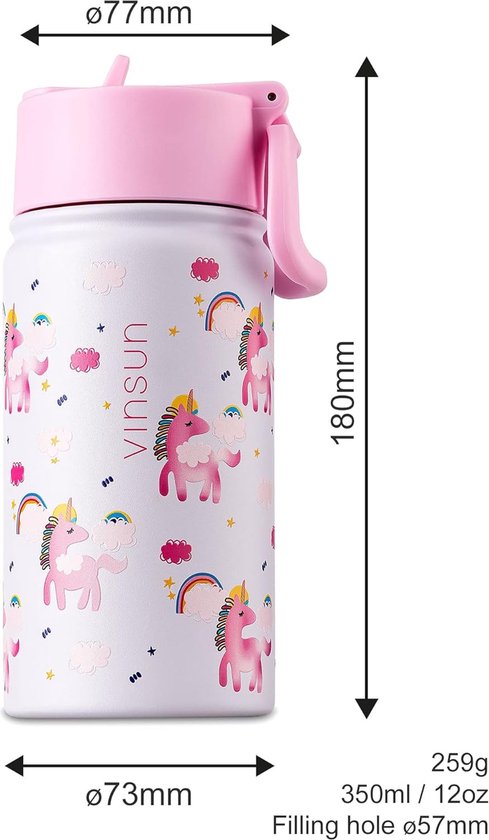 Ion8 Gourde Enfant Étanche, sans BPA, 400ml