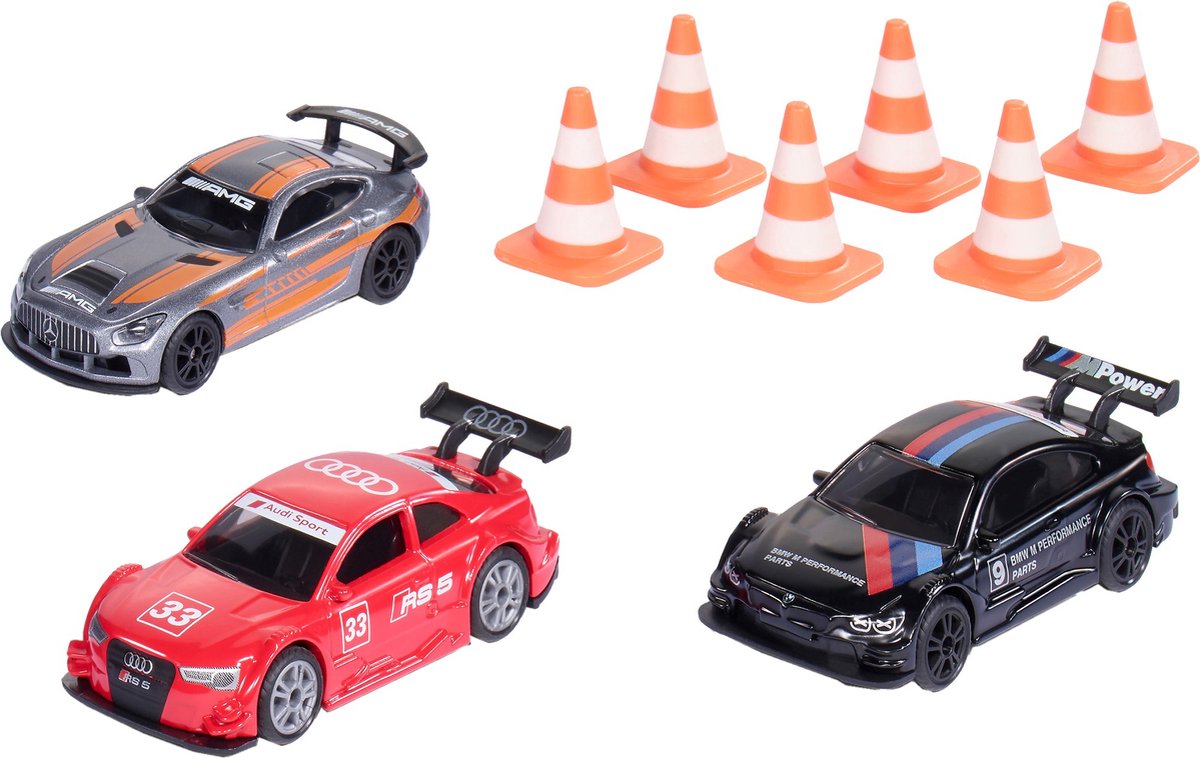 SIKU Super Cadeauset Race: 3 raceauto's met kegels thumbnail 3