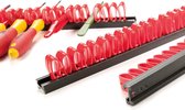 Gereedschapshouder BASIC klemhouder kit (klemhouder met flexibele dubbele klemmen, materiaal: PVC rood/zwart 3 stuks (zonder gereedschap))