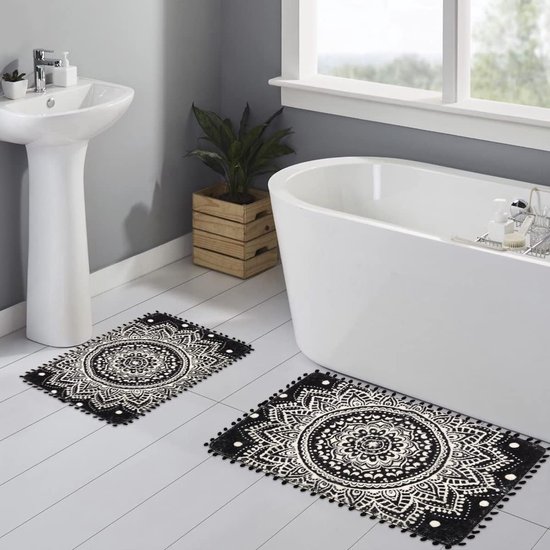 GONICVIN Badkamermatten, 60 x 90 cm, pluizige microvezel absorberende antislip badmatten, machinewasbare badtapijten voor bad, douche en badkamer (beige