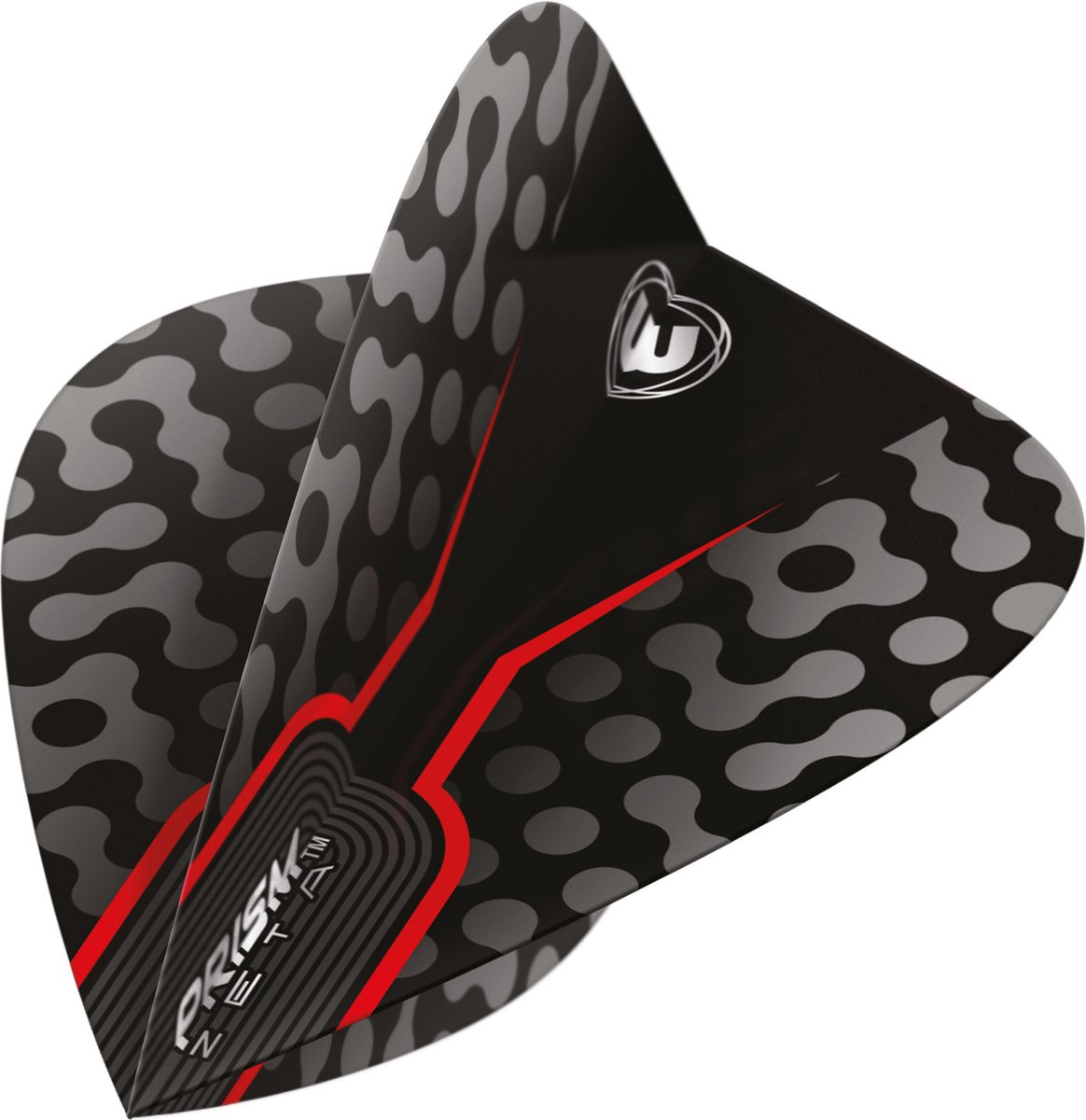 WINMAU - Prism Zeta Zwart en Rood Kite dart vluchten - 1 sets per pakket (3 dartvluchten in totaal)