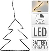Kerstverlichting - Kerstboom 20 cm - 65 LEDS -Warm Wit- met Timer - op Batterijen