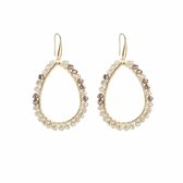 Boucles d'oreilles pendantes Bijoutheek Goutte fine Beige