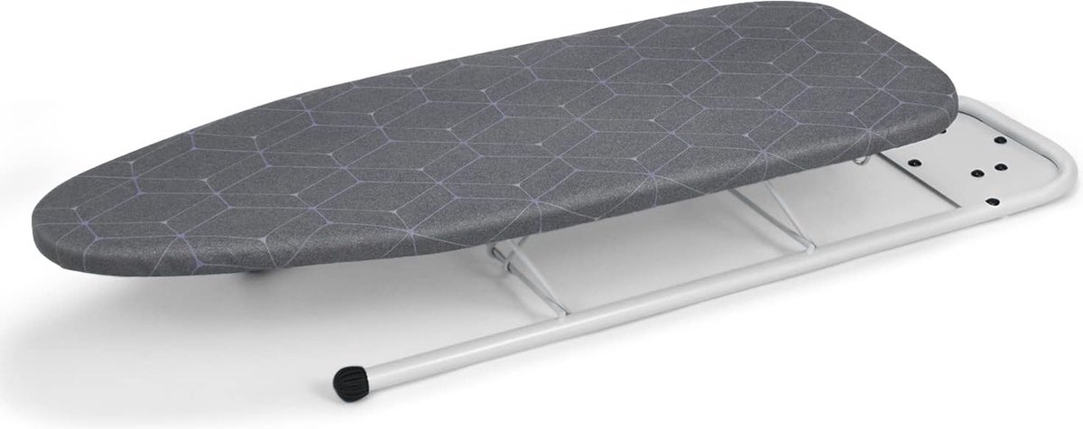 Tafelstrijkplank met strijksteun, kleine strijkplank, hittebestendige hoes met dik viltkussen, compact en lichtgewicht, grijs, 32 x 82 cm