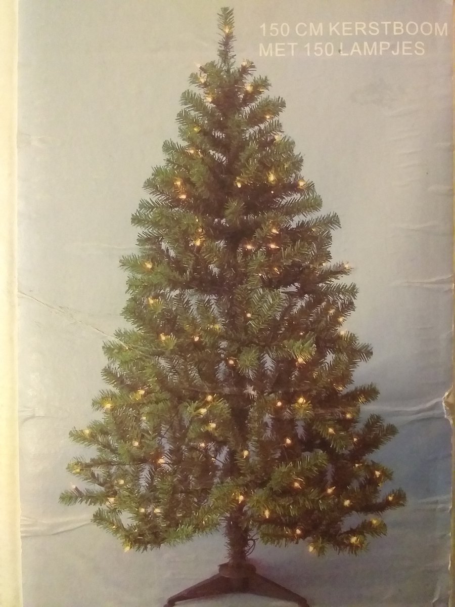 Kerstboom 150 cm, met 150 ingebouwde lampjes