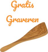 Spatel - Olijf hout - Gratis gegraveerd - met eigen naam - met eigen tekstje - moederdag kado