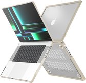 Case2go - Hoes voor Macbook Pro 14 Inch (2021 & 2023) - 360 Bescherming - Hard cover - Beige