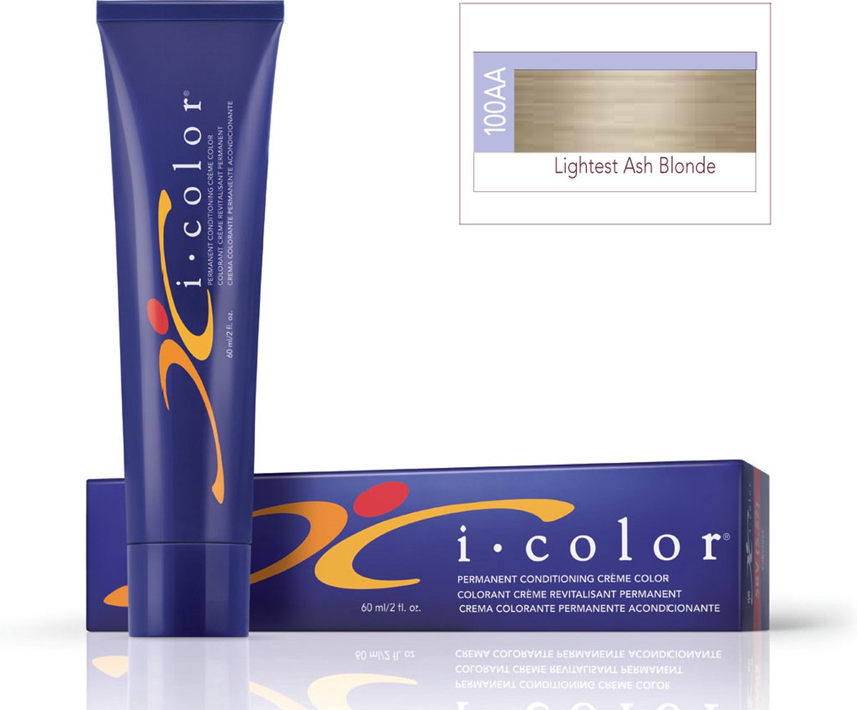 ISO i color Permanent Conditioning Crème Color 60ml 10AA Lightest Ash Blonde