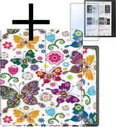 Hoes Geschikt voor Kobo Elipsa 2E Hoesje Bookcase Cover Book Case Hoes Sleepcover Met Screenprotector - Vlinders