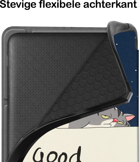 Hoesje Geschikt voor Kobo Libra 2 Hoesje Luxe Bescherm Case Trifold Met Screenprotector - Hoes Geschikt voor Kobo Libra 2 Hoes Book Cover - Kat van Hoesje  — afbeelding 5