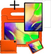 Hoesje Geschikt voor Samsung Galaxy Tab A 10.1 2019 Hoesje Kinderhoes Shockproof Hoes Kids Case Met Screenprotector - Oranje