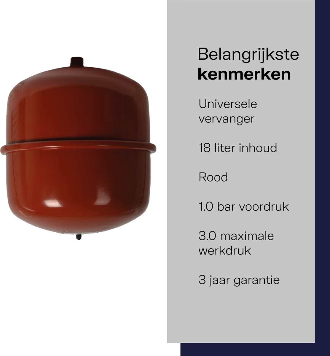 Wincal Waterpompaccumulator - Accumulator Druktank Waterpomp Stroomregeling 0,75L 125 PSI Marine RV Druktank Waterdichte Waterhamer Eliminator