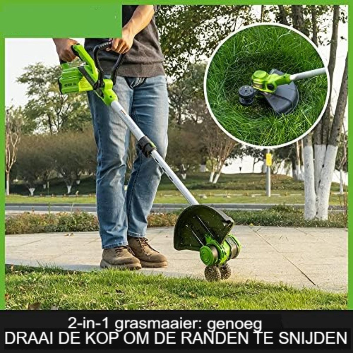 H-Ster accu grastrimmer Robin 40V - Kantenmaaier - Snijdiameter 250mm - met 40V accu en lader