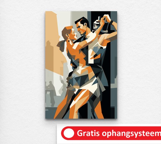 moderne wanddecoratie - moderne muurdecoratie - abstract poster - moderne poster - romantische poster - dans poster - 150 x 100 cm