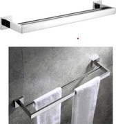 Velox Badkamer Accessoires - Roestvrij Staal - Dubbele Handdoekbeugel - Badkamer Artikel - Zilver
