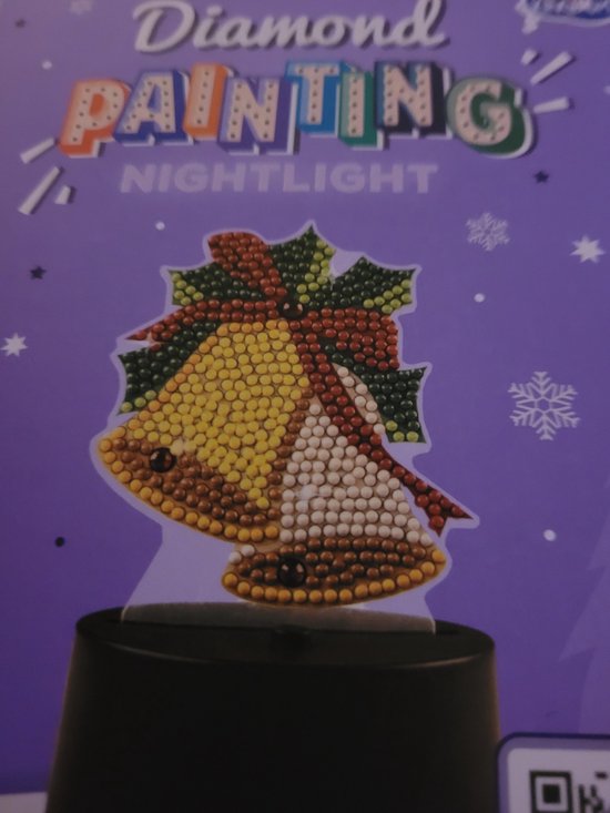 Diamond painting - kerst lampje - kerstklokken-nightlight