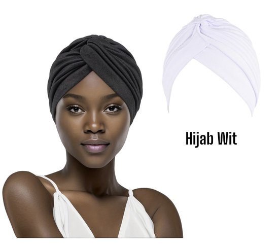 Cabantis Hijab - Hoofddeksel - Islamitisch - Tulband - Chemo - Muts - Wit