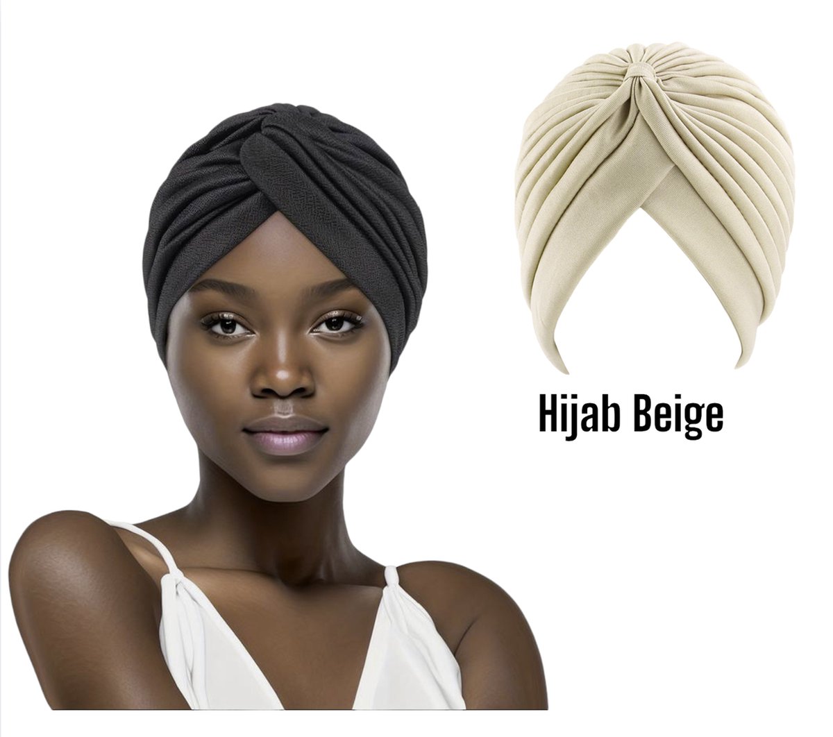 Cabantis Hijab - Hoofddeksel - Islamitisch - Tulband - Chemo - Muts - Beige
