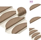 vidaXL Trapmatten - Musthave - Trapmatten - Afmetingen- 56 x 17 x 3 cm - Kleur- Crème - Materiaal- Genaaldvilte stof - Anti-slip - geluiddempend - comfortabel - Trapmat