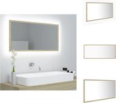 vidaXL Wandspiegel Sonoma Eiken - 90 x 8.5 x 37 cm - RGB-licht - Badkamerkast