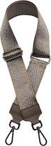 San Marco Schouderriem Zilverkleurig - Verstelbaar Tassen riem -Verwisselbare tasband met kliksysteem 80cm tot 130cm- Tashengsel - Bag Strap - Verstelbaar - taupe / glitter patroon