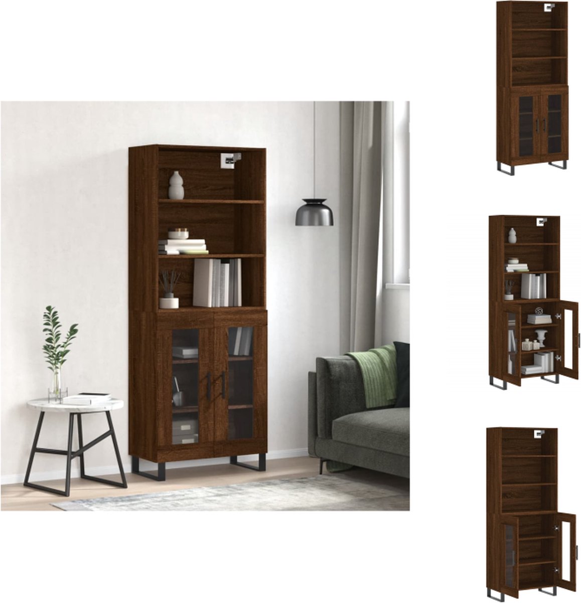 Hoge Kast vidaXL 69,5 x 34 x 180 cm - Eikenkleurig