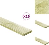 vidaXL Terrasplank - Grenenhout - Retro Stijl - 100x14.5x2.7cm - 16 stuks - Vloer