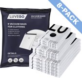 Sacs sous vide Luvego pour vêtements et couettes - 8 sacs de rangement sous vide de différentes tailles