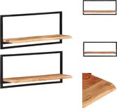 vidaXL Houten Wandschappen - Boekenplank - 80x25x35cm - Massief Acaciahout - Wandsteun