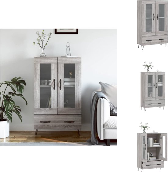vidaXL TV-kast Beton Grijs 102 x 34,5 x 50 cm Bewerkt hout - Kasten | Televisiemeubels